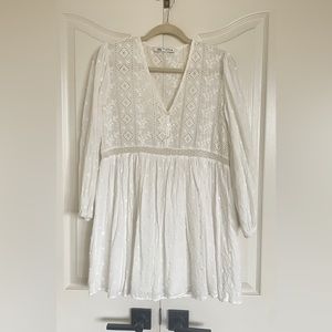 Zara white mini dress size S